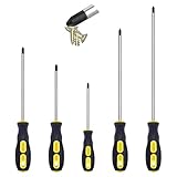 VGECEEE Schraubendreher Satz Kreuzschlitz Schraubenzieher Set Magnetisch 5 Kreuzschlitzschraubendreher Satz mit Rutschfestem Schraubendreher Set Kreuz（16.5*3cm、21*3.5cm、23.5*3.5cm、25.5*3.5cm、31*3.5cm）