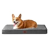 EHEYCIGA Orthopädisches Hundebett Mittelgroße Hunde 89x58x9cm, Hundekissen Waschbar Flauschig,Hundematte Hundematratze für Kiste, Grau