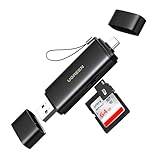 UGREEN SD 4.0 312MB/s SD Kartenleser USB 3.0 USB C Dual Stecker Kartenlesegerät SD Card Reader Speicherkartenleser SD Karten Adapter Kompatibel mit iPhone 17 Serie/Android/Windows/macOS usw (SD 4.0)