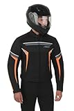 Leichte Motorradjacke Herren Sommer Luftdurchlässige Mesh-Textiljacke mit Protektoren & Reflektoren,Motorradjacke Sommer Mesh (DE/NL/SE/PL, Alphanumerisch, L, Regular, Regular, ORANGE)