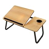 Tragbares Bett-Schreibtischtablett, tragbarer Schoß-Stehschreibtisch, Faltbarer Laptop-Schreibtisch mit Getränkehalter | Verstellbarer Bett-Laptop-Zeichentisch zum Arbeiten, Schreiben und Essen
