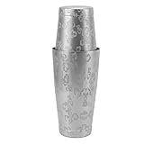 Getränke Shakers Cocktail, Edelstahl Barkeeper Boston Shaker Set Getränk Mischen Schütteln für Home Bar Bartending (Leaf Pattern with Bottom Line)