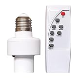 Generisch Funksteckdose Für Glühbirnen | E27 Lampenfassung,Mit Zeitschaltuhr Und Drahtloser Schaltung Für Schlafzimmer Garage Kleiderschrank Treppenhaus Dachboden