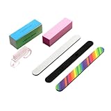 BAZEITFLOW 6 Stück Teiliges Nagelfeilen Polierblock set mit Doppelseitigen Feilen Schwamm buffer Nagelbürste Profi werkzeug für Maniküre Nagelpflege und Nagelkunst zu Hause Salon