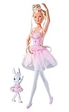 Simba 105733603 - Steffi Love Dancing Ballerinas, Puppe Steffi als Ballerina mit Tierfreund und drehbarem Rock, 29cm Spielpuppe, ab 3 Jahren