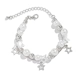 XINGLIDA Modeschmuck, Stilvolles Armband mit Sternanhänger, Bettelarmband, modisches Perlenarmband, schicker Handgelenkschmuck, modisches Acce