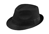 Miuno® Unisex Trilby Hut Herren Damen Partyhut Stroh Fedora Hut (H51097)