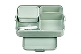Mepal - Bento Lunchbox Take A Break Large - Brotdose mit Bento-Box - Meal Prep Box für Sandwiches, Kleine Snacks & Reste - Snack & Mittagessen - Essensbox mit Fächern - 1500 ml - Nordic Sage
