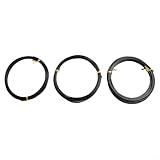 Bulevisiter Eloxiertes Bonsai-Drähte-Set, 0 mm x 10 m, 0,5 mm x 5 m, 2,0 mm x 5 m, Aluminium-Bastelschnur für Gartenpflanzen-Training, Baumformung und Bastelprojekte (3 Stück, schwarz)