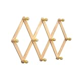 Teleskop-Wandgarderobe, platzsparend, Klapphaken für Hintertür, Grün, groß, perfekt für Mäntel, Hüte und Accessoires (Gelb, L)
