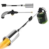 Sondiko Große Flamme Unkrautbrenner, Brenner für Gasflasche, Gasbrenner Unkraut, Flammenwerfer Abnehmbare Propangasbrenner für Garten Gehweg Eis Schnee Bedachung(Ausgenommen Gaskartusche)