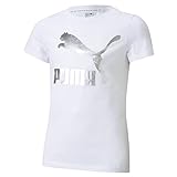PUMA Mädchen Classics Logo Tee G T-Shirt, weiß, 140