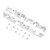OUNONA 1 Schachtel Flatback Nail Charms Nagelsteine Glas Strasssteine in Verschiedenen Formen Große DIY Nagelschmuck zum Kleben für Stylische Maniküre und Nailart Zubehör
