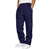 Breite Jogginghose Herren - Herren Leichte Hose Weites Bein Japanisch Hose Stretch Chino Hose Winter Warme Männer Sweathose solide Trainingshose Gym Jogpants Trainingshose