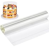 DNGH Tortenrandfolie 30 cm Hoch 10m Tortenfolie Transparent Acetat Folie Wiederverwendbar Tortenring Folie Torten Folienrand Stabil, für Kuchen Mousse Kuchen Dessertringe