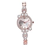 Toyvian Damen Armbanduhr Gold mit Strassbesatz Modische Quarzuhr aus Langlebiger Legierung Elegantes Schmuckstück für Frauen Präzise Analoge Uhr für Alltag und Geschenk