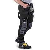 BWOLF Kick Thermohose Arbeitshose Herren Softshellhose Herren Wanderhose Outdoorhose Herren Winter Gefüttert Winddicht Wasserdicht (DE/NL/SE/PL, Alphanumerisch, XXL, Regular, Regular, Schwarz)