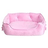 Hundebettmatte, rosa Hundebett, Prinzessinnen-Welpenbett for kleine Hunde, weiches Katzensofa, atmungsaktive Kätzchenbetten for drinnen, Kätzchen, rutschfest, rosa Katzenbett, waschbar, Mädchen-Hundeb