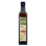 manako BIO Leinöl human, kaltgepresst und 100% rein, 750 ml Glasflasche