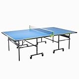 JOOLA 11134 Tischtennisplatte Outdoor Rally-Profi Tischtennistisch 6 MM Aluminium-Verbundoberfläche Wetterfest-Klappbares Untergestell-Schneller Aufbau, Blau, 274 x 152,5 x 76 cm