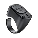 Blue-Tooth Remote Control Page Turner, Scrolling Ring, Ring Design Fingertip Scrolling Clicker, Mobile Phone Camera Shutter Selfie Remote Control for Reading Videos Fingertip Wireless Bluetooth