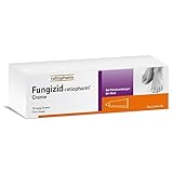 Fungizid-ratiopharm® Creme mit dem Wirkstoff Clotrimazol. Zur schonenden Behandlung verschiedener Pilzerkrankungen der Haut, wie z. B. Fußpilz. 50 g Creme