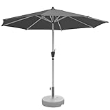 RANSENERS Premium Sonnenschirm Ø 300cm - Kippbarer Gartenschirm Marktschirm mit Vollaluminiumrahmen und UV50+ Schutz (Anthrazitgrau)