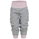 Lilakind Softshell Hose Babyhose Kinderhose Herbst Winter Gefüttert Regenhose Einfarbig Grau Gestreift Rosa Weiß Gr. 50/56-134/140 – Made in Germany (92/98)
