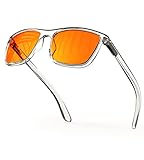Bloomoak-99% Blaulicht-blockierende Brille-Gaming-Brille-blendfrei-Anti-Ermüdung-geeignet für Bildschirme, Fernseher (Orange–99%–Rechteckig Transparent, Orange - Night)