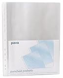 Pavo - Premium Prospekthüllen/Klarsichthüllen DIN A4 40mic PP glasklar x 100 Stück