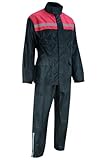 WMW WALI MOTO WEAR Herren Damen Regenanzug Reflektierender Wasserdichter Regenkombi Touring Motorrad Regenanzug 2-teilig (RED, XL)