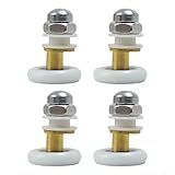 Kupferkern Duschtürrollen, 4 Stück, kompatibel mit Standard- und gebogenen rahmenlosen Duschtüren (23 mm)