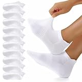 YouShow 10 Paar Sneaker Socken Herren Damen Kurz Sportsocken Atmungsaktive Baumwolle Laufsocken Weiß 35-38