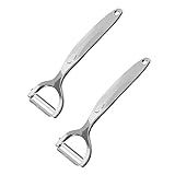 Amosfun 2 Stück Schäler Melone Gadget Gemüseschredder Obst Kartoffelschredder Edelstahl Silber