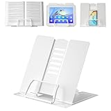Buchständer,Book Stand,Verstellbarer Faltbarer Metall Buchhalter für Rezept, Lehrbuch, Dokument, Musikbuch, Kochbuchhalter mit 6 Verstellbaren Positionen Leseständer für Schule Küche und Büro
