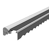 Eclipse Kassettenmarkise Halbkassette Gelenkarm Sonnenschutz Markise Sonnenmarkise Balkonmarkise manuell Standard' 3,5x3m Stoff 280g/m² Polyester (PE) UV-Schutz 50+, Markisentuchfarbe:Grau