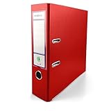 Netuno 1x Akten-Ordner Rot DIN A4 Ekobox 2-Ring-Mechanik Ringorder a4 8cm Kunststoff Ordner a4 breit Büroordner Plastikordner Briefordner a4 Ringmappe breiter Aktenordner PP-Ordner farbig