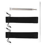 GOOHOCHY Camping Edelstahl Blasrohr 2 Stück Teleskop Feuerstarter mit Tragetasche Outdoor Feuerblasgerät für Lagerfeuer Rauchschutz und Sauerstoffzufuhr Beim Camping und Wandern