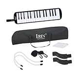 KiBcsLic Kindermundharmonika mit Etui, Auftritte mit Reinigungstuch, Musiktastaturspielzeug, Einfach zu Spielen für Kinder, Studenten Und, Schwarz