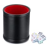 Zxfdsfdbnm PU Leder Würfel Tasse Unterhaltung Würfel Schütteln Container Würfel Spiel Werkzeug Party Tisch Brettspiel Würfel Schütteln Spiel Requisiten
