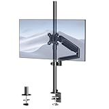 PUTORSEN Monitor Halterung 1 Monitore für 17 bis 32 Zoll Bildschirm, Schreibtischhalterung 31,5 Zoll(88.7cm Stange) Eingebaute mechanische Feder Stange Höhenverstellbar Monitor Halterung,Belastbarkei