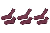 tittimitti Kindersocken aus 100 % Bio-Baumwolle, hergestellt in Italien, 3er-Pack, Italienische Pflaume, 3-4T