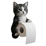 Toilettenpapierhalter in Katzenform, 3D, lustig, Wandhalterung, dekorativ, für Toilettenpapier, Wandaufbewahrung, für Badezimmer und Küche, für Haus, Badezimmer, Schlafsaal