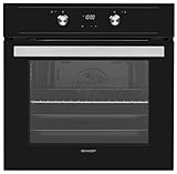 Sharp K-61DX28BM0-EU Einbau-Elektro-Backofen mit 68 L auf 5 Ebenen, Pyrolyse Selbstreinigung, 7 Heizarten (Heißluft), Schwarz