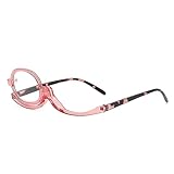 SEMINISMAR Make Up Schminkbrille mit klappbaren Brillenglas, Lesebrillen Damen Schminkbrille, Make up Brille,Schminkbrille Make up Brille Lesebrille Presbyopie,Makeup Lesebrille (Rosa, 3, x)