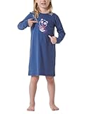 Schiesser Mädchen Langarm-Girls World Nachthemd, blau_181820, 140