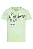 Camp David Herren Rundhalsshirt mit Used- und Puffprint Green Lemon, S