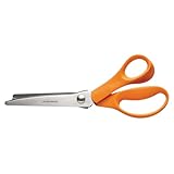 Fiskars Zickzack-Schere, Länge: 23 cm, Für Rechtshänder, Rostfreie Stahl-Klinge/Kunststoff-Griffe, Orange, Classic, 1005130