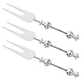 LABRIMP 3 Stück Edelstahl Obstgabeln Mit DIY Perlen Für Obst Desserts Für Zuhause Partys Picknicks DIY Niedliche Vorspeisengabel Cocktailgabel Kleine Gabeln