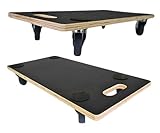 PROREGAL Profi Transportroller mit 4 Rollen | HxBxT 11,5x30x60 cm | Traglast 200kg | Siebdruck Holzplatte | Schwarz | 2 Stück | Möbelroller Rollbrett Transporthilfe Rollwagen Roller